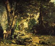 A Thicket of Deer at the Stream of Plaisir-Fontaine Gustave Courbet
